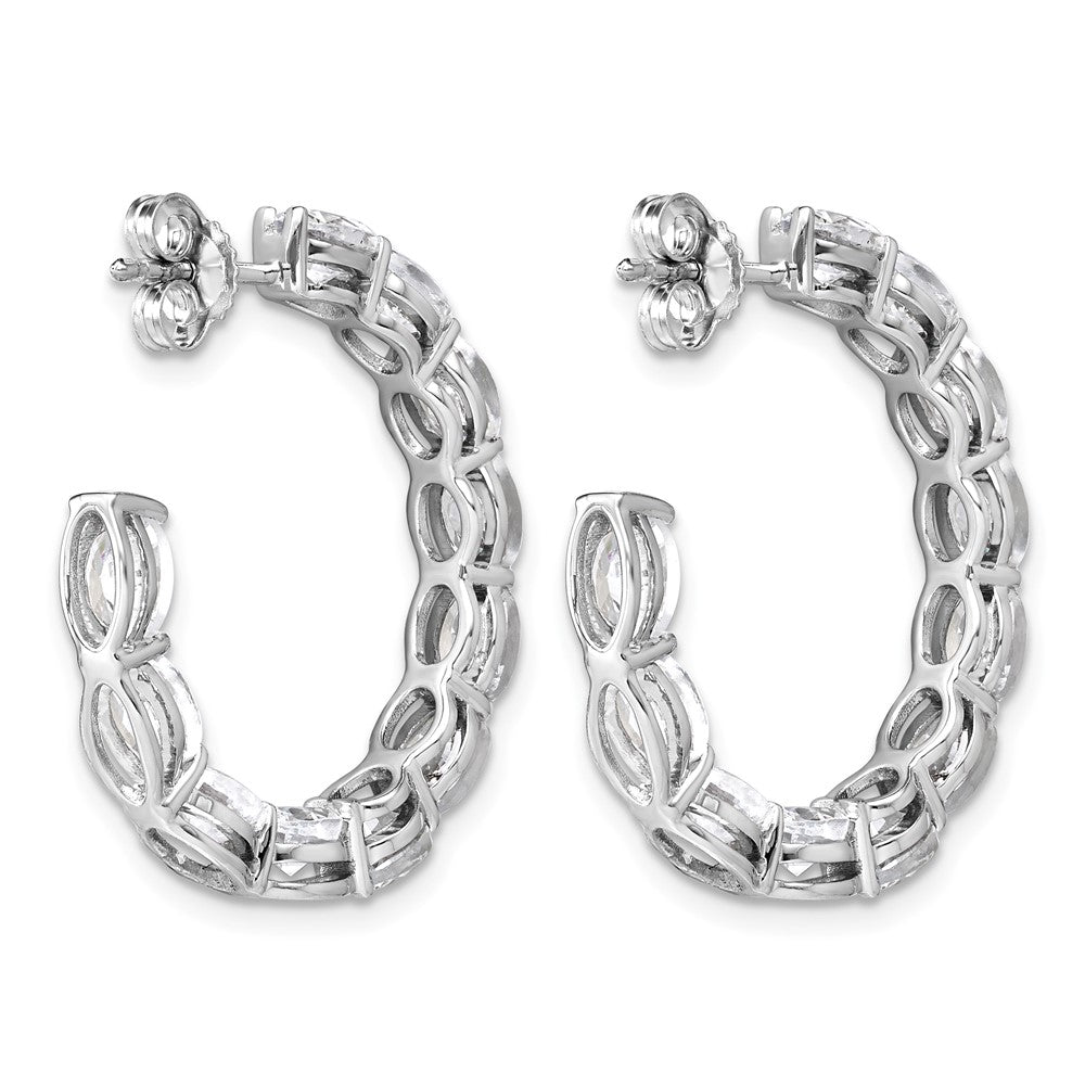14kw 5 1/2ct Lab Grown Diamond VS/SI+ G+ Comp Oval In/Out Hoop Earrings