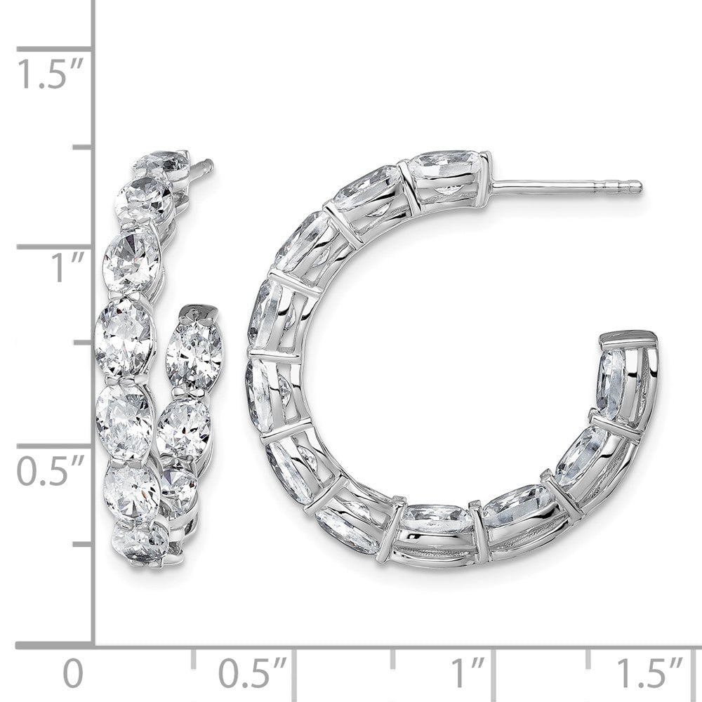 14kw 5 1/2ct Lab Grown Diamond VS/SI+ G+ Comp Oval In/Out Hoop Earrings