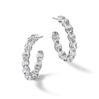 14kw 5 1/2ct Lab Grown Diamond VS/SI+ G+ Comp Oval In/Out Hoop Earrings