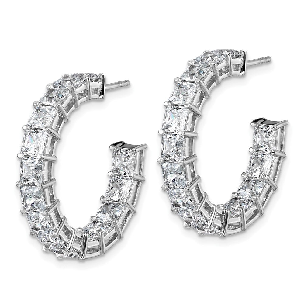 14kw 7 3/4ct Lab Grown Dia VS/SI+ G+ Princess Comp. In/Out Hoops