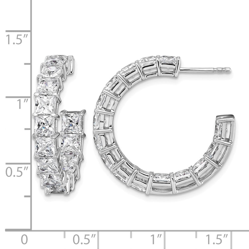 14kw 7 3/4ct Lab Grown Dia VS/SI+ G+ Princess Comp. In/Out Hoops