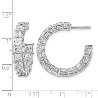 14kw 7 3/4ct Lab Grown Dia VS/SI+ G+ Princess Comp. In/Out Hoops