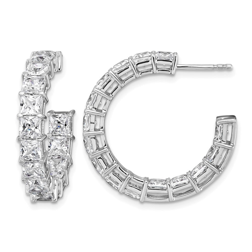 14kw 7 3/4ct Lab Grown Dia VS/SI+ G+ Princess Comp. In/Out Hoops