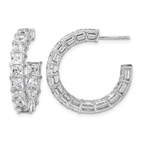 14kw 7 3/4ct Lab Grown Dia VS/SI+ G+ Princess Comp. In/Out Hoops