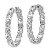 14kw 5ct Lab Grown Dia VS/SI+ G+ Oval&Round Comp In/Out Hoop Earrings