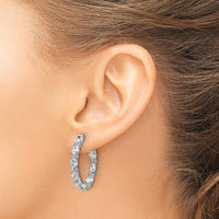 14kw 5ct Lab Grown Dia VS+ F+ Oval&Round Complete In/Out Hoop Earrings