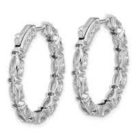 14kw 5ct Lab Grown Dia VS+ F+ Oval&Round Complete In/Out Hoop Earrings