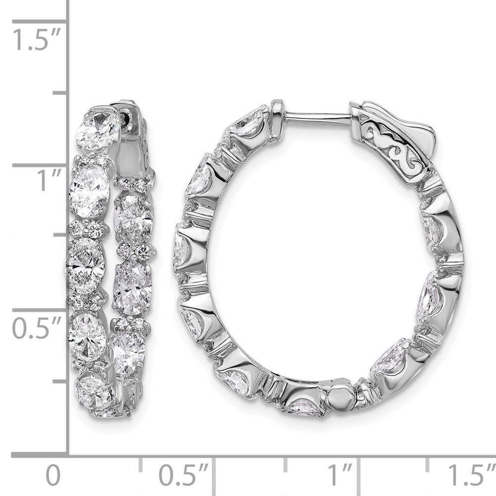 14kw 5ct Lab Grown Dia VS+ F+ Oval&Round Complete In/Out Hoop Earrings