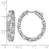 14kw 5ct Lab Grown Dia VS+ F+ Oval&Round Complete In/Out Hoop Earrings
