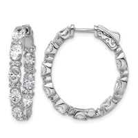 14kw 5ct Lab Grown Dia VS+ F+ Oval&Round Complete In/Out Hoop Earrings