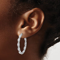 14kw 5 1/4ct Lab Grown Dia VS/SI+ G+ Oval&Round Comp In/Out Hoops