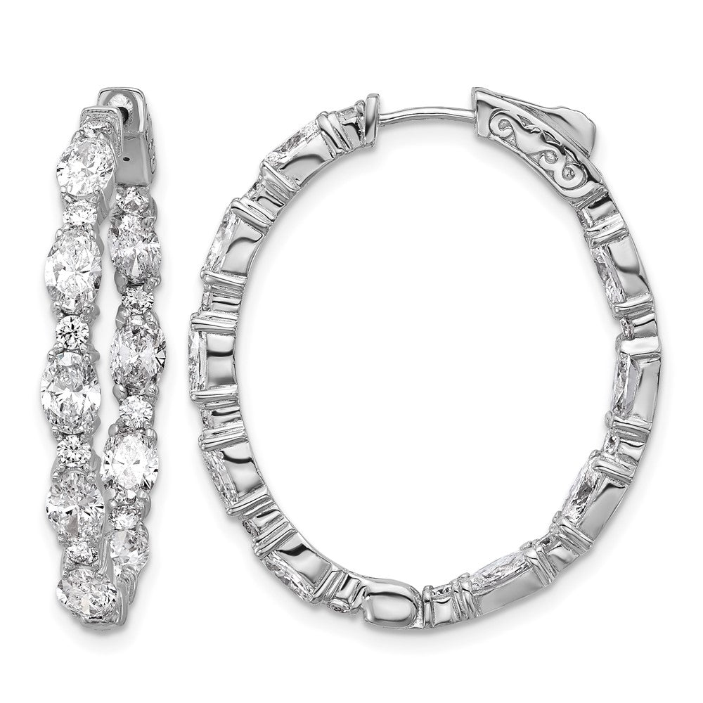 14kw 5 1/4ct Lab Grown Dia VS/SI+ G+ Oval&Round Comp In/Out Hoops