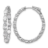 14kw 5 1/4ct Lab Grown Dia VS/SI+ G+ Oval&Round Comp In/Out Hoops