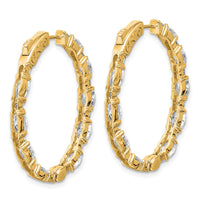 14k 5 1/4ct Lab Grown Dia VS/SI+ G+ Oval&Round Comp In/Out Hoop Earrings
