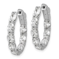 14kw 4ct Lab Grown Dia VS/SI+ G+ Oval&Round Comp In/Out Hoop Earrings