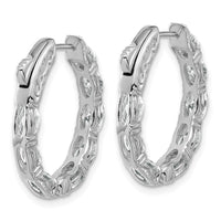 14kw 4ct Lab Grown Dia VS/SI+ G+ Oval&Round Comp In/Out Hoop Earrings