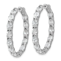 14kw 8 5/8ct Lab Grown Dia VS+ F+ Oval&Round Comp In/Out Hoop Earrings