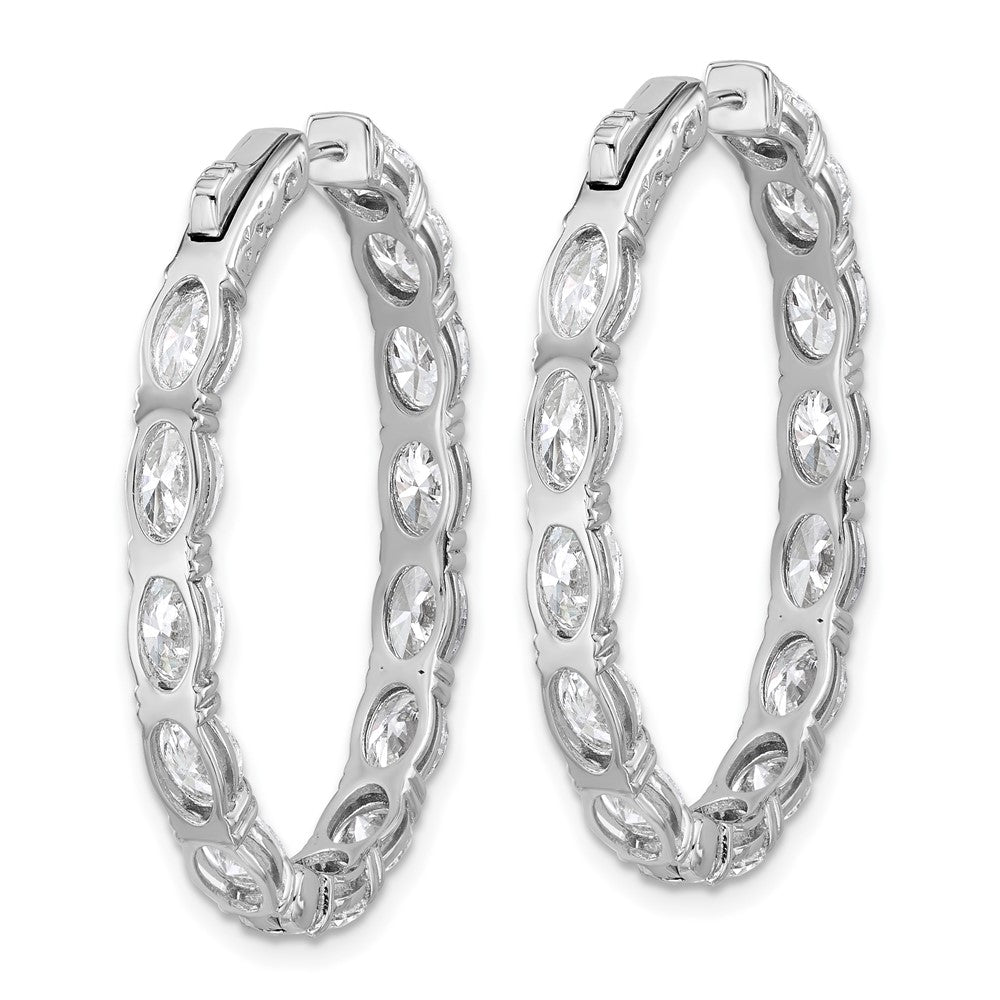 14kw 8 5/8ct Lab Grown Dia VS+ F+ Oval&Round Comp In/Out Hoop Earrings