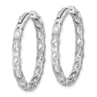 14kw 8 5/8ct Lab Grown Dia VS+ F+ Oval&Round Comp In/Out Hoop Earrings