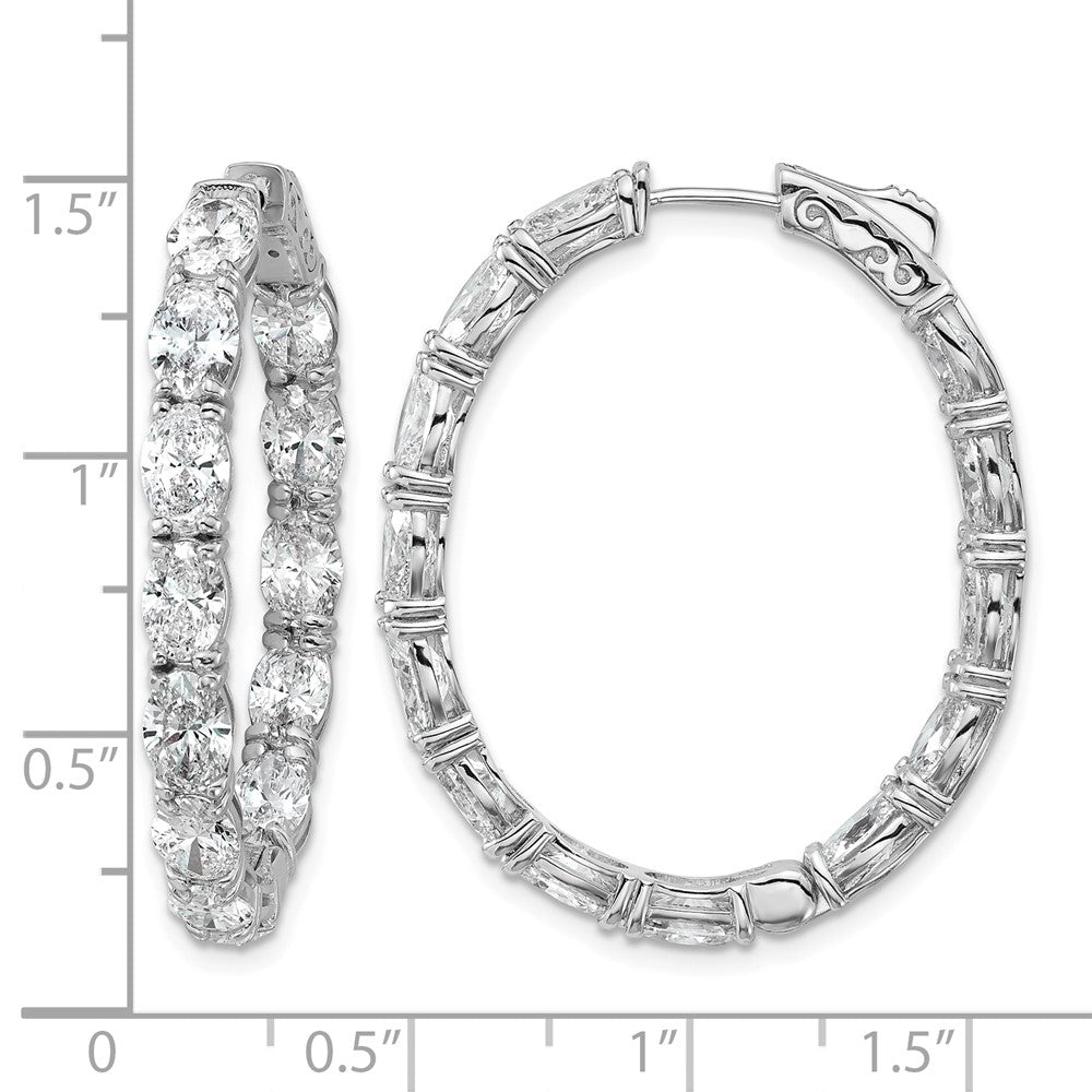 14kw 8 5/8ct Lab Grown Dia VS+ F+ Oval&Round Comp In/Out Hoop Earrings