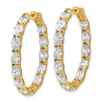 14k 8 5/8ct Lab Grown Dia VS+ F+ Oval&Round Complete In/Out Hoop Earrings