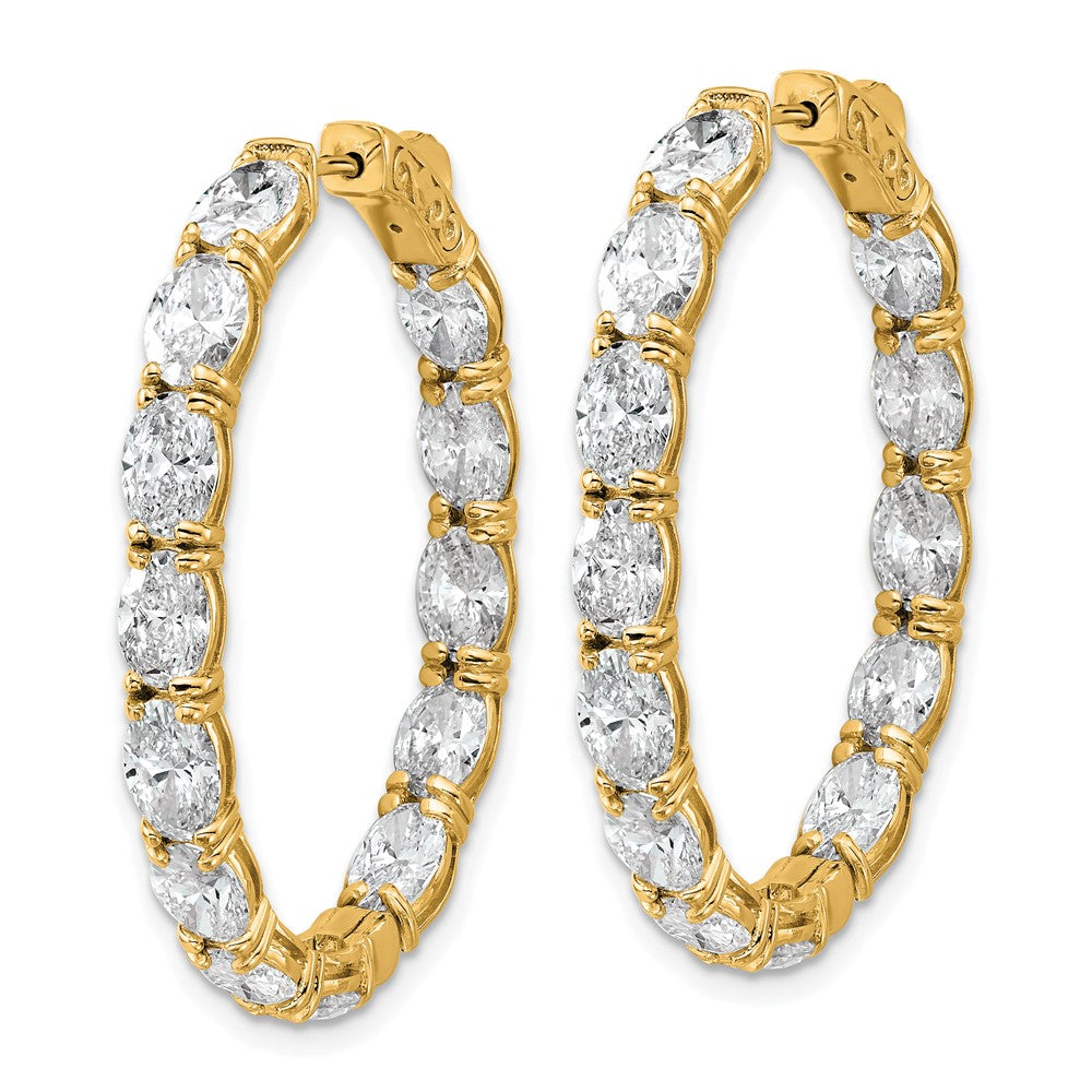 14k 8 5/8ct Lab Grown Dia VS/SI+ G+ Oval&Round Comp In/Out Hoop Earrings