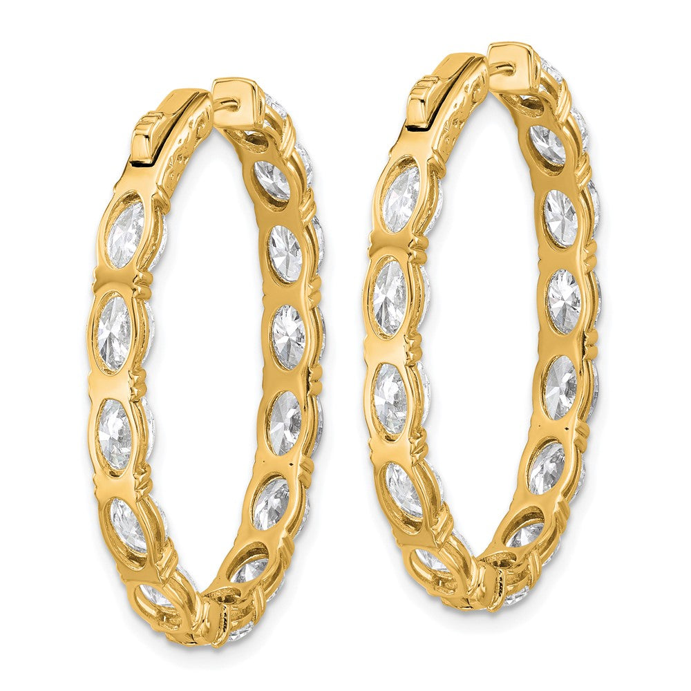 14k 8 5/8ct Lab Grown Dia VS/SI+ G+ Oval&Round Comp In/Out Hoop Earrings