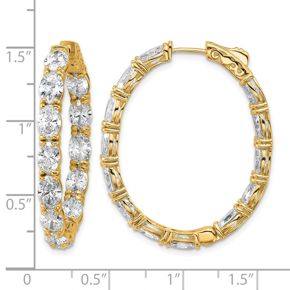 14k 8 5/8ct Lab Grown Dia VS+ F+ Oval&Round Complete In/Out Hoop Earrings