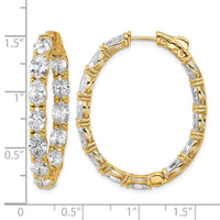 14k 8 5/8ct Lab Grown Dia VS+ F+ Oval&Round Complete In/Out Hoop Earrings