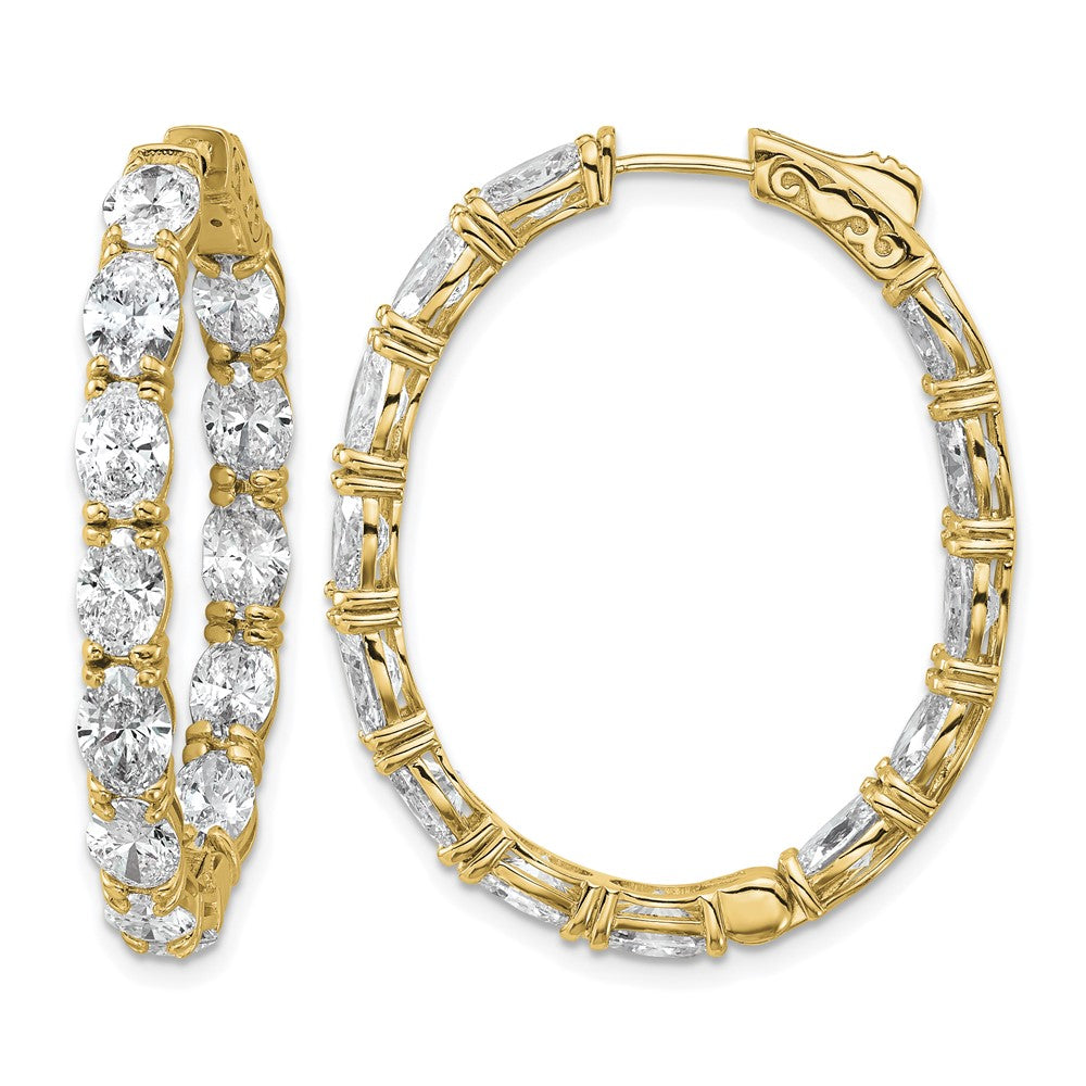 14k 8 5/8ct Lab Grown Dia VS+ F+ Oval&Round Complete In/Out Hoop Earrings