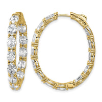 14k 8 5/8ct Lab Grown Dia VS+ F+ Oval&Round Complete In/Out Hoop Earrings