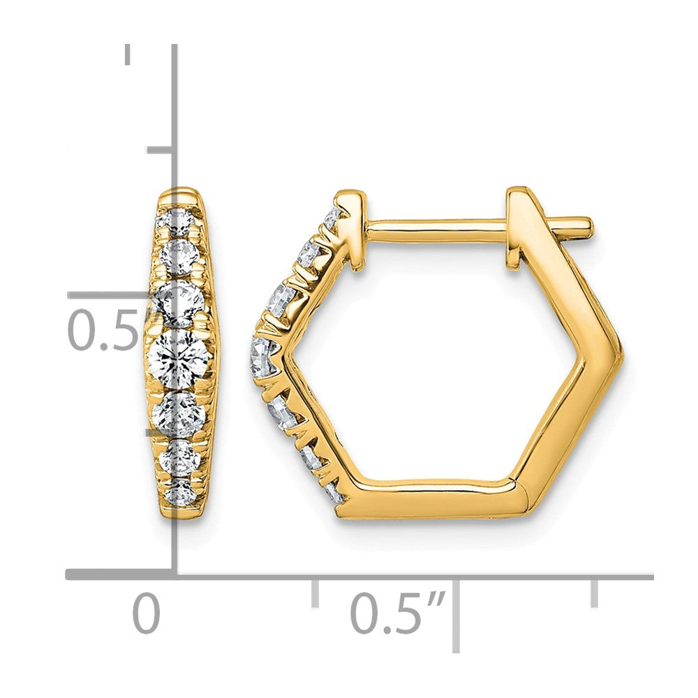14k 1/2ct Lab Grown Diamond VS+ F+ Complete Fashion Hoop Earrings
