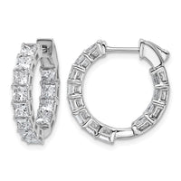 14kw 4ct Lab Grown Dia VS+ F+ Princess Complete In/Out Hoop Earrings