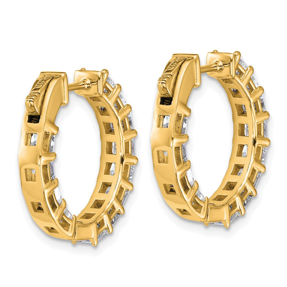 14k 4ct Lab Grown Dia VS/SI+ G+ Princess Complete In/Out Hoop Earrings