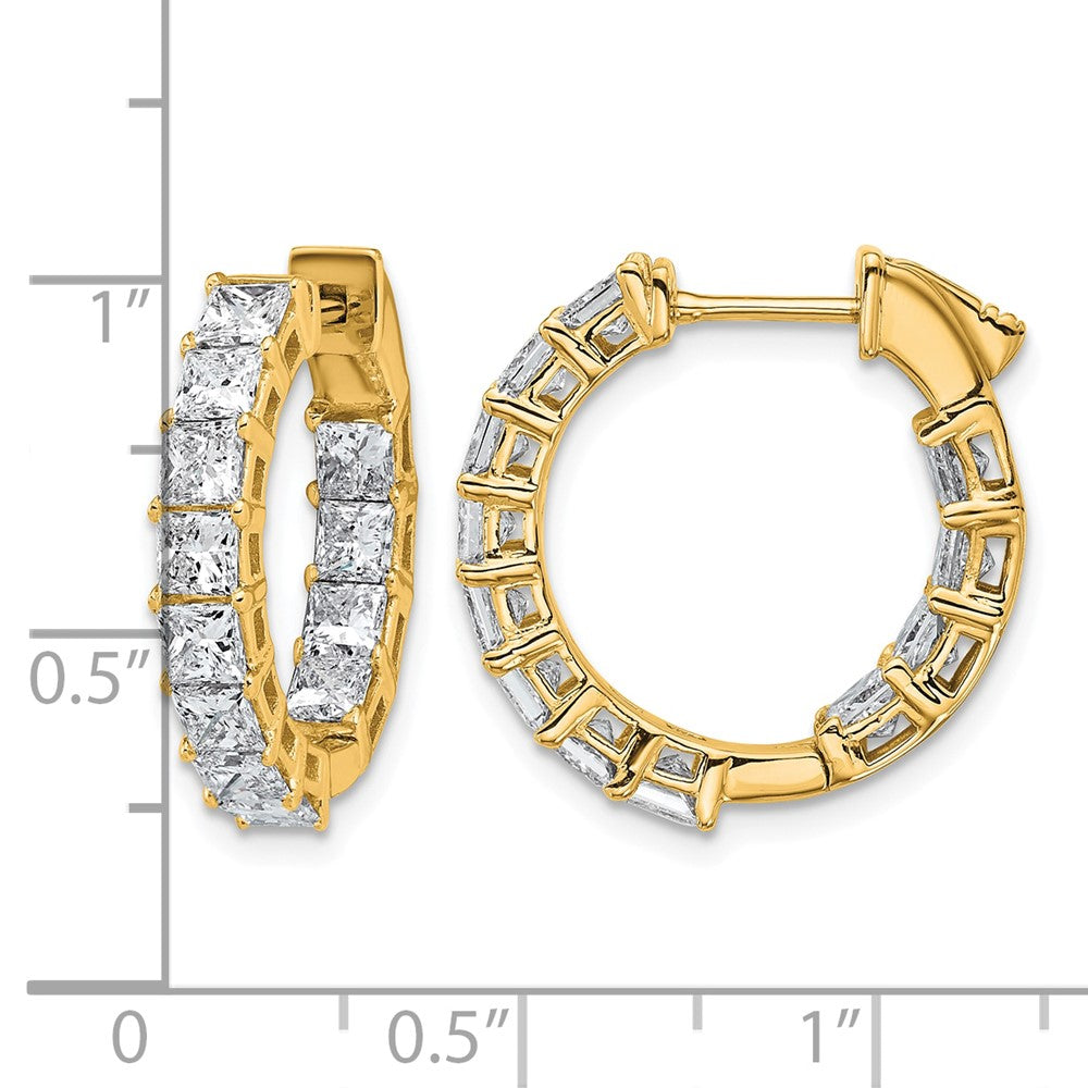 14k 4ct Lab Grown Dia VS/SI+ G+ Princess Complete In/Out Hoop Earrings