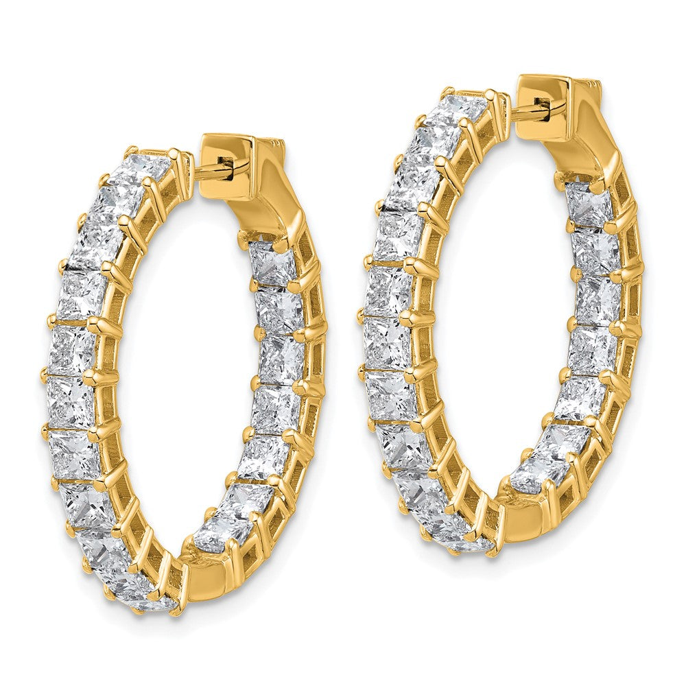 14k 6 1/8 Lab Grown Dia VS/SI+ G+ Princess Complete In/Out Hoop Earrings