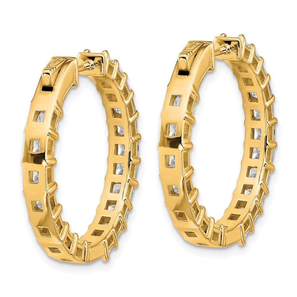 14k 6 1/8 Lab Grown Dia VS/SI+ G+ Princess Complete In/Out Hoop Earrings