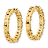 14k 6 1/8 Lab Grown Dia VS/SI+ G+ Princess Complete In/Out Hoop Earrings