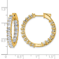 14k 6 1/8 Lab Grown Dia VS/SI+ G+ Princess Complete In/Out Hoop Earrings