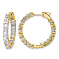 14k 6 1/8 Lab Grown Dia VS/SI+ G+ Princess Complete In/Out Hoop Earrings