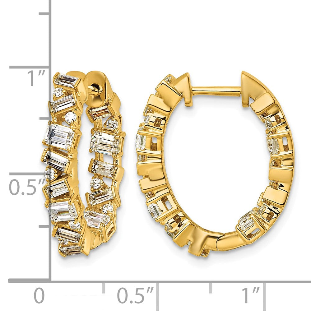 14k 2ct Lab Grown Dia VS+ F+ Comp. Hinged In/Out Hoop Earrings