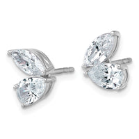 14kw 2ct Lab Grown Dia VS+ F+ Comp Marquise&Pear 2 Stone Post Earrings
