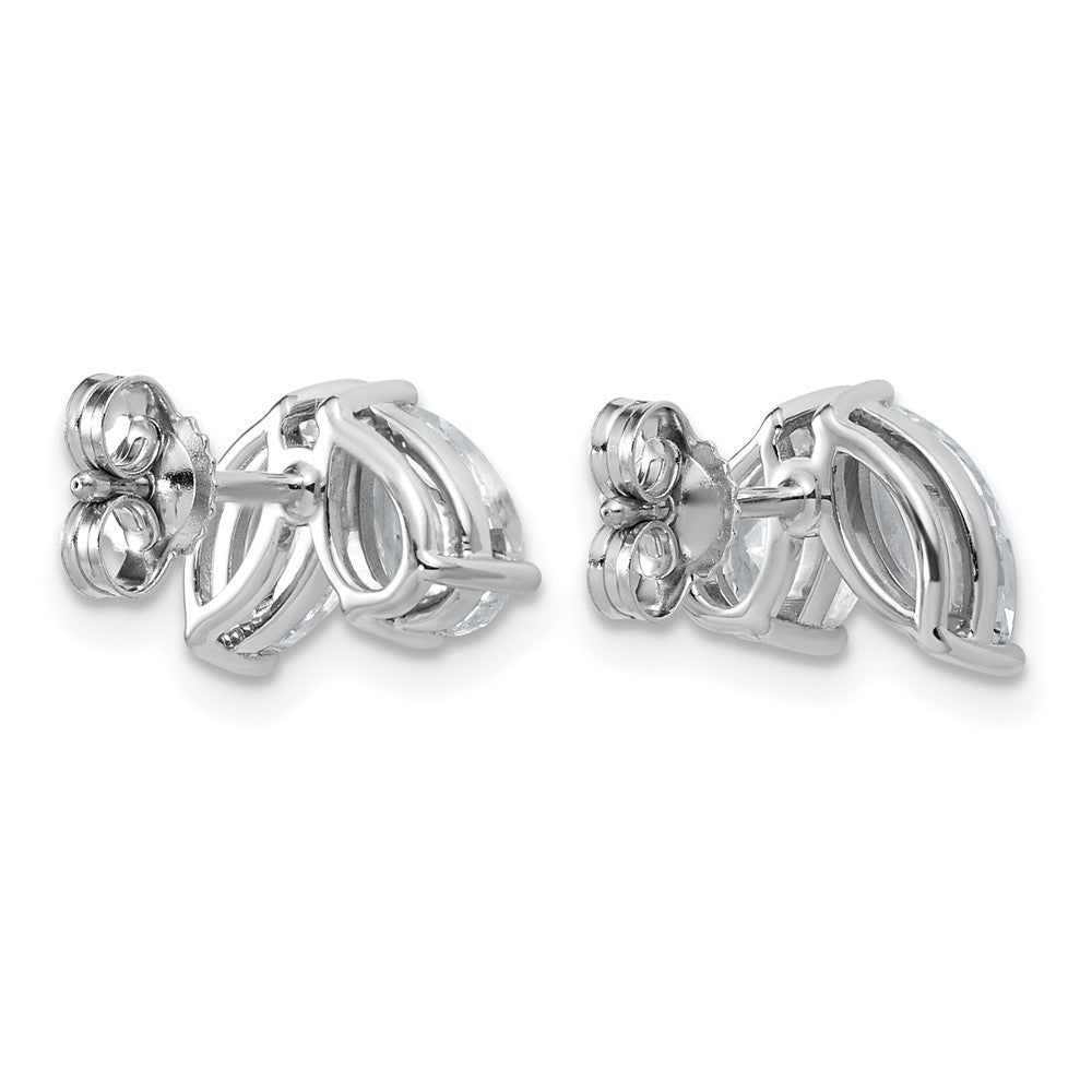 14kw 2ct Lab Grown Dia VS+ F+ Comp Marquise&Pear 2 Stone Post Earrings