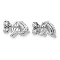 14kw 2ct Lab Grown Dia VS+ F+ Comp Marquise&Pear 2 Stone Post Earrings