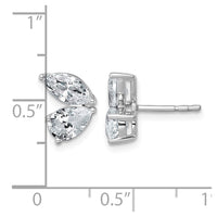 14kw 2ct Lab Grown Dia VS+ F+ Comp Marquise&Pear 2 Stone Post Earrings