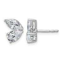 14kw 2ct Lab Grown Dia VS+ F+ Comp Marquise&Pear 2 Stone Post Earrings