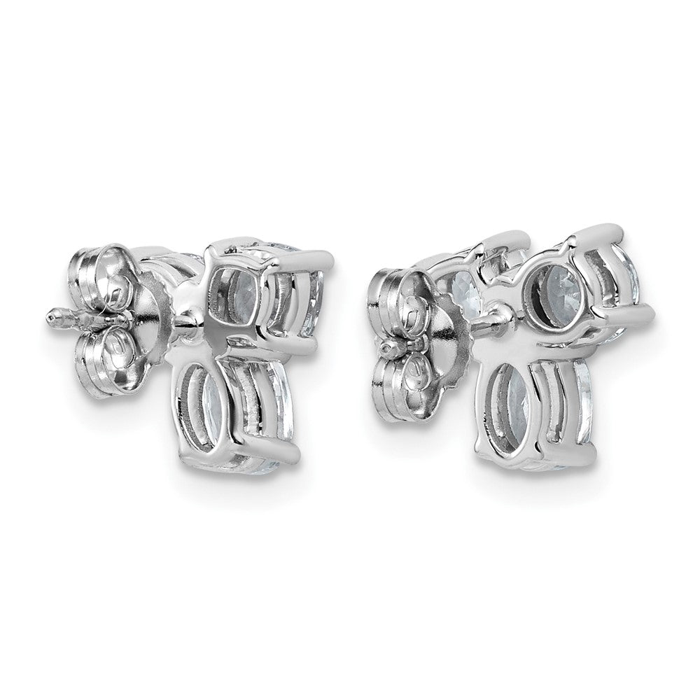 14kw 1 7/8ct Lab Grown Dia VS+ F+ Cushion Round&Oval 3 Stone Earrings