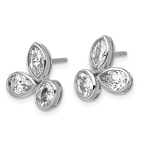 14kw 2ct Lab Grown Dia VS+ F+ Comp Oval Pear&Marquise 3 Stone Earrings
