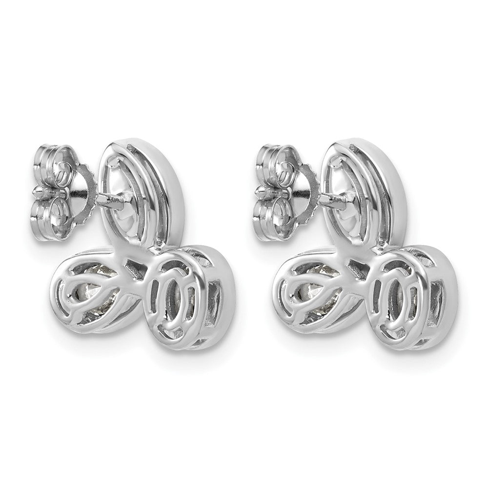 14kw 2ct Lab Grown Dia VS+ F+ Comp Oval Pear&Marquise 3 Stone Earrings