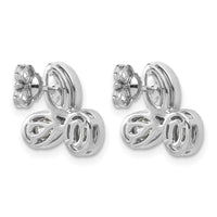 14kw 2ct Lab Grown Dia VS+ F+ Comp Oval Pear&Marquise 3 Stone Earrings